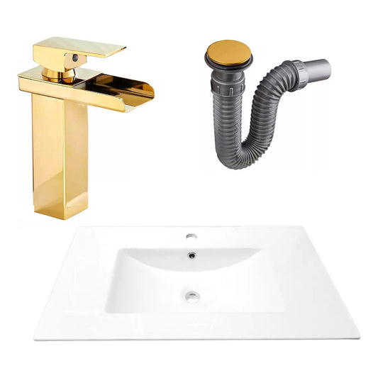 Combo Placa Lavamanos 81*46,5cm+grifo Monocontrol+push Oro6