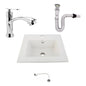 Kit Placa Lavamanos 41cm+griferia Agua Fria+push Flexible 16