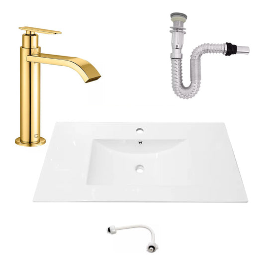 Kit Placa Lavamanos 91*46.5cm+griferia Agua Fria+push Flex.3