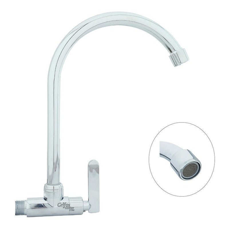 Grifería De Pared Agua Fría Cuello Ganso Mona