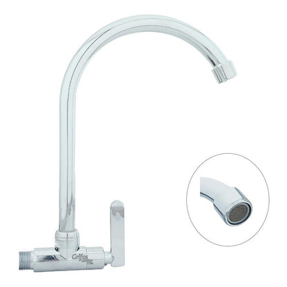 Grifería De Pared Agua Fría Cuello Ganso Mona