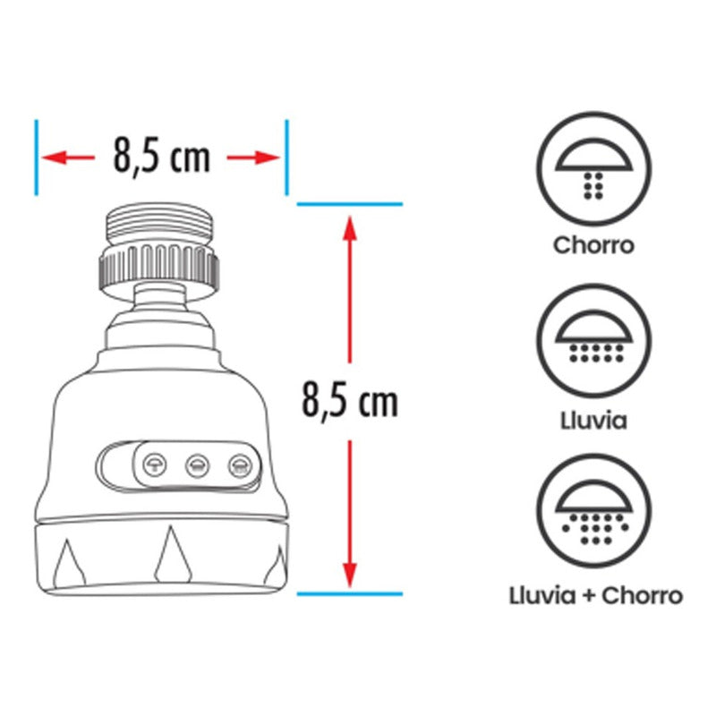 Cabezal Llave De Lavaplatos 2 En 1 Cromado