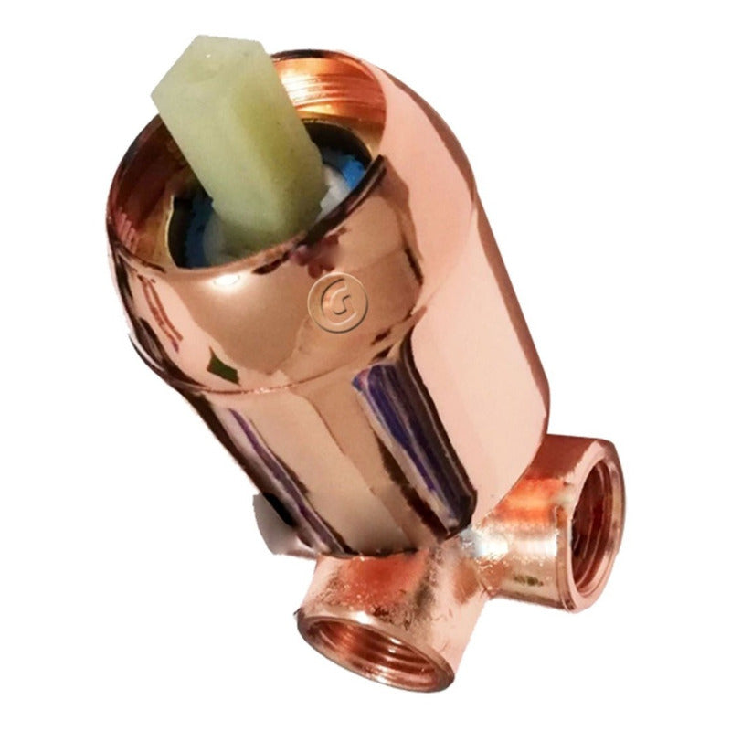 Mezclador Monocontrol Circular Para Ducha Cobre Gold