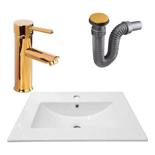 Combo Placa Lavamanos 61*46,5cm+grifo Monocontrol+push Oro4