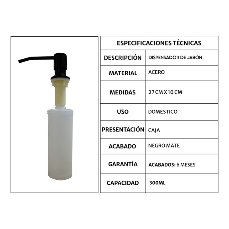 Dispensador De Lavaplatos Negro