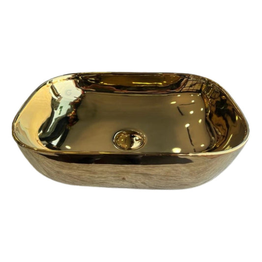 Lavamanos - Baño Dorado De Lujo Rectangular  Doha