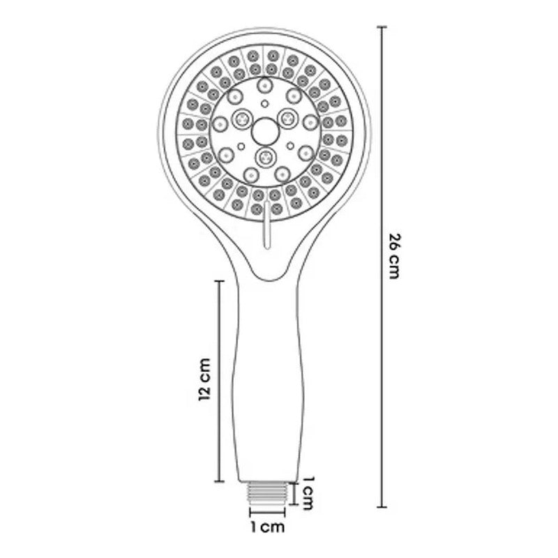 Teleducha Redonda + Soporte + Manguera Flexible Conster