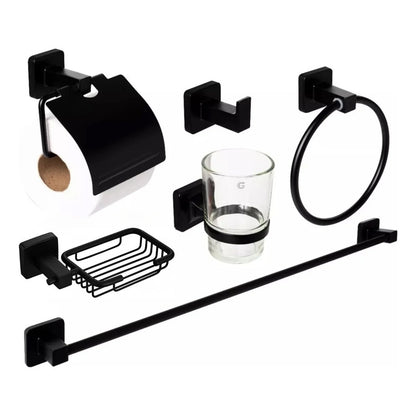 Juego De Accesorios Para Baño Negro Mate