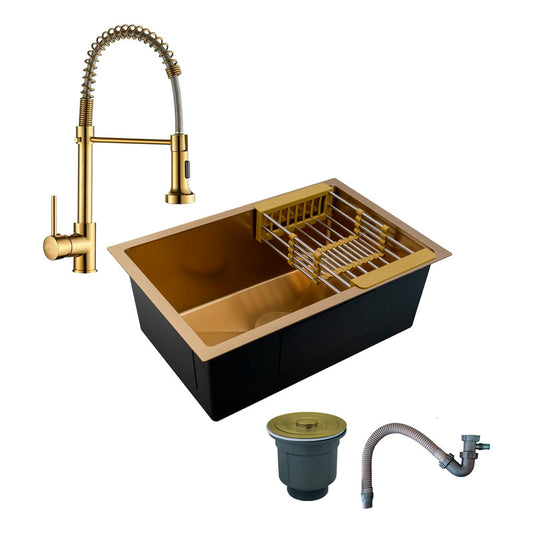 Combo Lavaplatos 60*45cm+griferia Lvp Oro Gourmet+acc