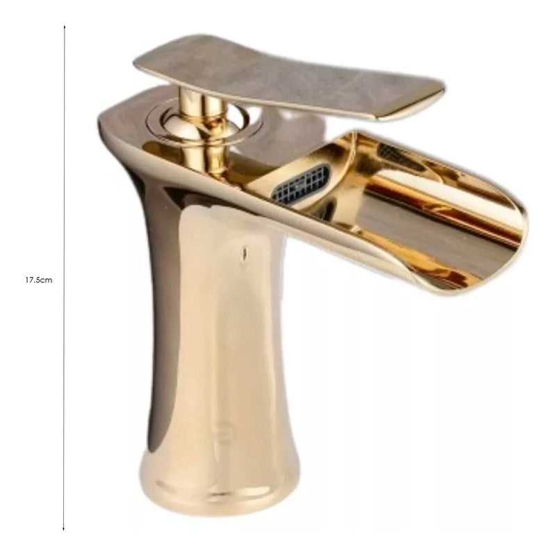 Grifería Monocontrol De Lavamanos Bajo Cascada Oro