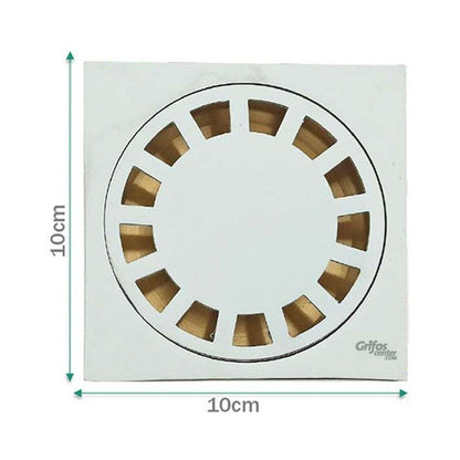 Rejilla Cuadrada En Zamak + Sifón En Bronce