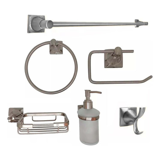 Juego De Accesorios Para Baño X6 Piezas Xcaret Gris