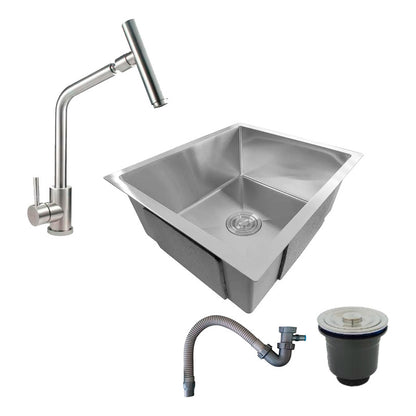 Combo Lavaplatos 51*45cm+griferia Acqua Plateada+accesorios