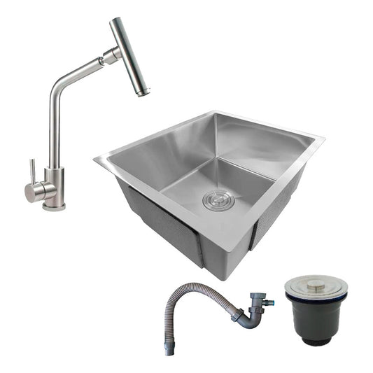 Combo Lavaplatos 51*45cm+griferia Acqua Plateada+accesorios