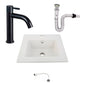 Kit Placa Lavamanos 41cm+griferia Agua Fria+push Flexible 14