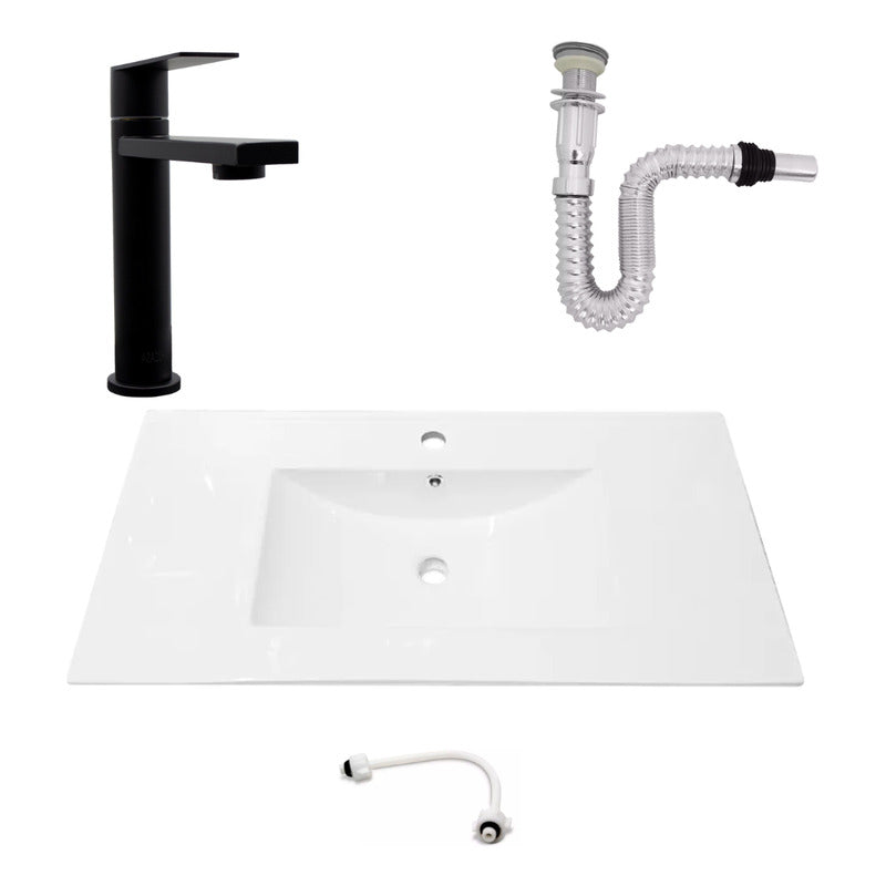 Kit Placa Lavam. 91*46.5cm+griferia Agua Fria+push Flex.11