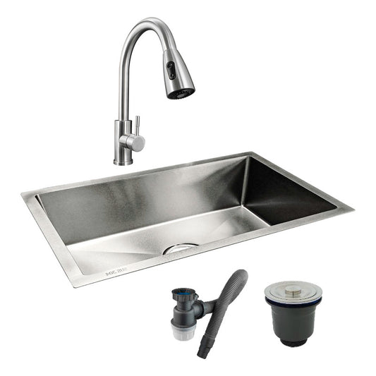 Combo Lavaplatos 100*40cm+griferia Extraible Satin+accesorio