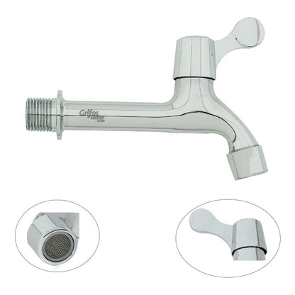 Grifería De Pared Agua Fría Mediana Zamak
