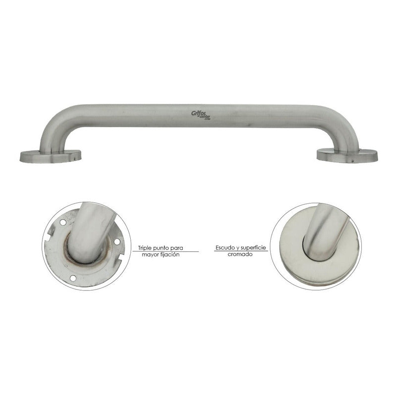 Barra De Seguridad Institucional En Acero 304 Satin 40cm