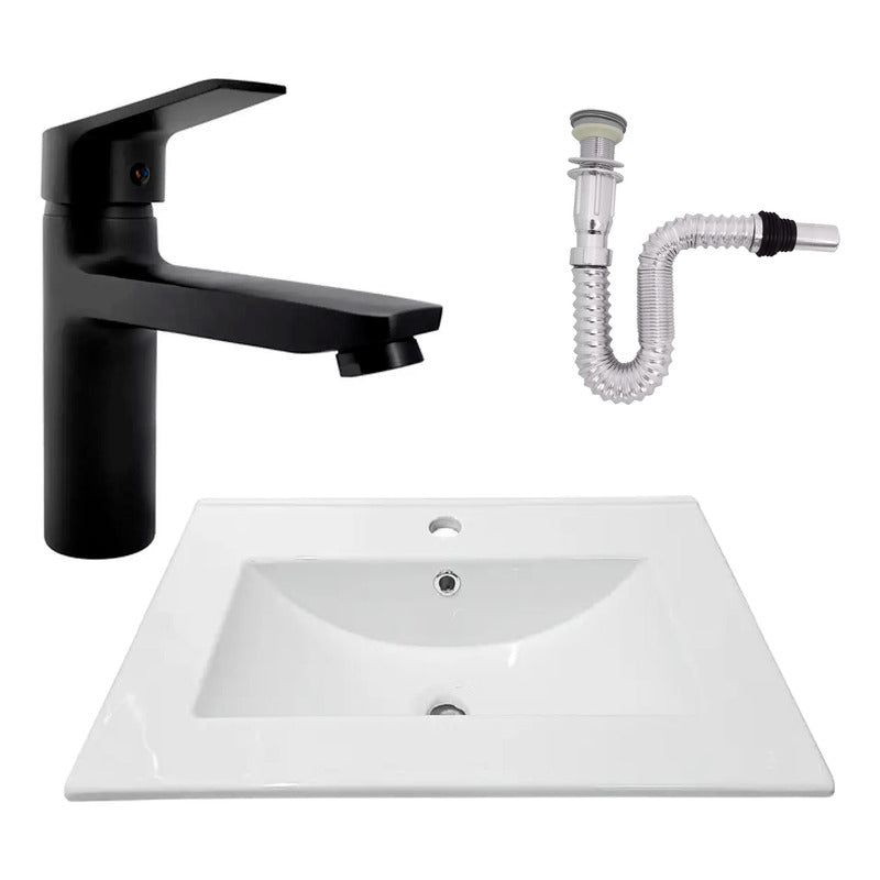 Kit Placa Lavam. 61*46.5cm+griferia Monocontrol+push Flex21