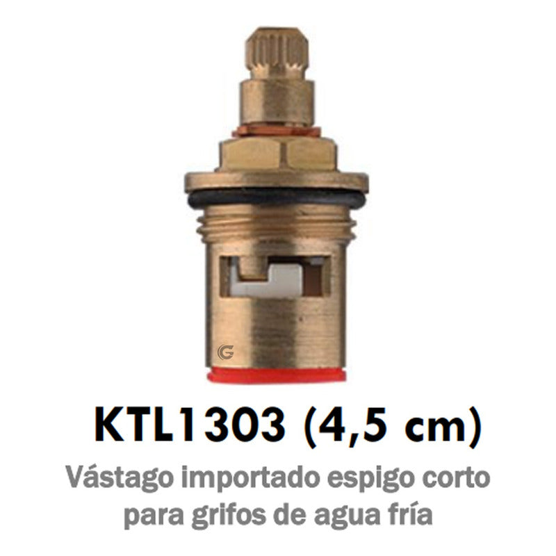 Vástago Grifería Lavamanos 4,5cm Rosca Ordinaria