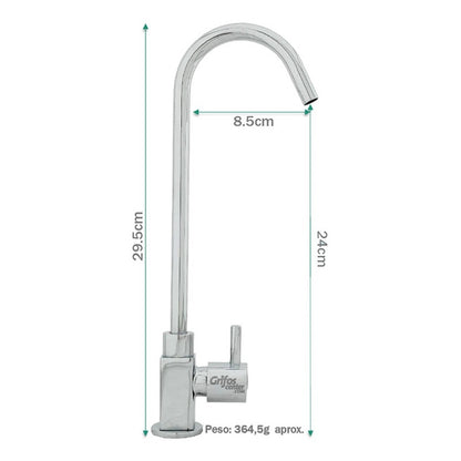 Grifería Filtro Agua Fría Cuello Ganso Delgado (1/2)