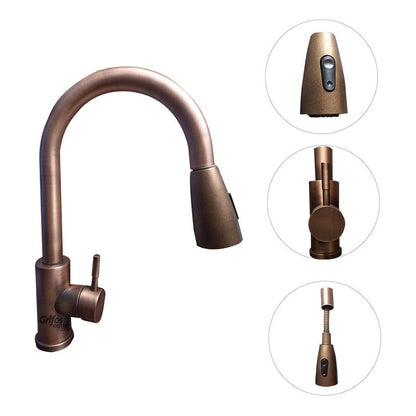 Grifería Vintage Lavaplatos Extraíble Cobre Antiguo