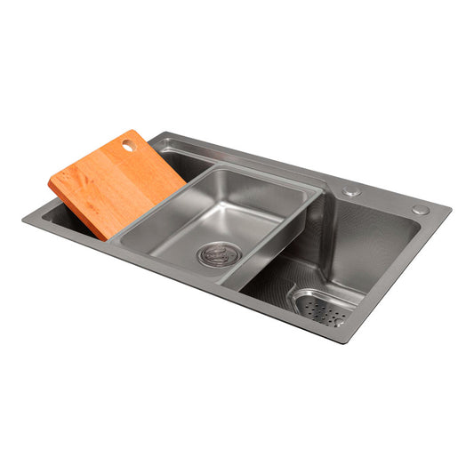 Lavaplatos Acero Plateado Sistema De Riel 68x45cm+accesorios