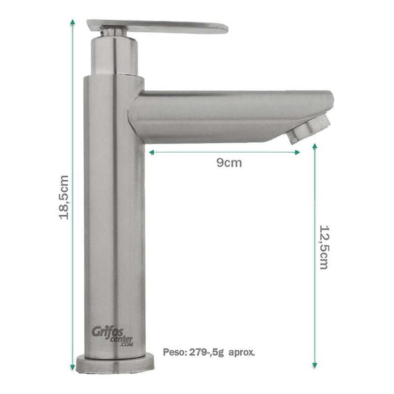 Grifería Lavamanos Agua Fría Baja Satin Cylinder