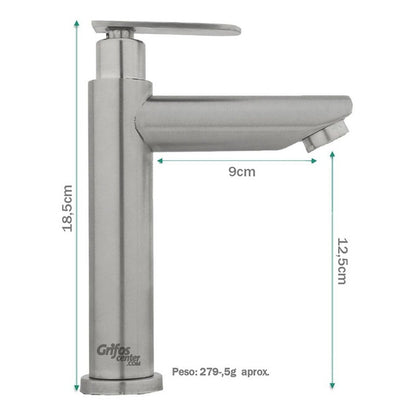 Grifería Lavamanos Agua Fría Baja Satin Cylinder