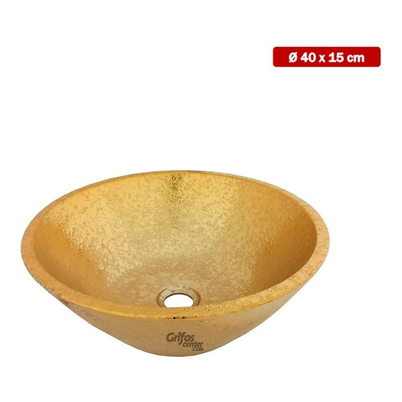 Lavamanos Redondo Dorado Conico