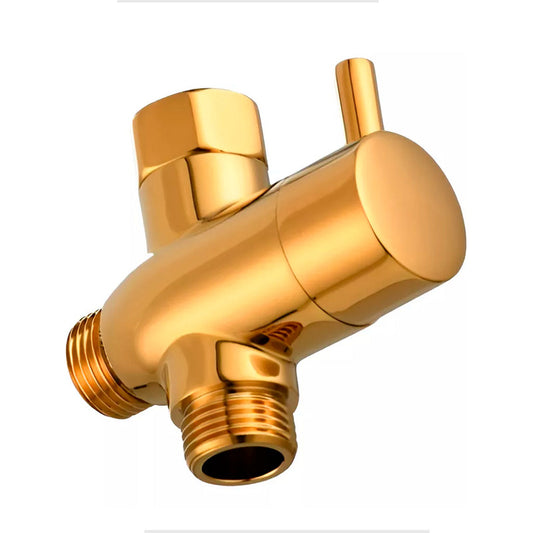Desviador De Bronce Tipo Registro Ducha Metalico Dorado