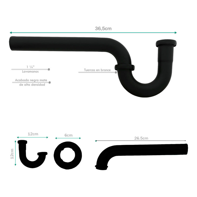 Combo Lavamanos Canoa + Grif.fria Negra + Push Y Sifon Lausa