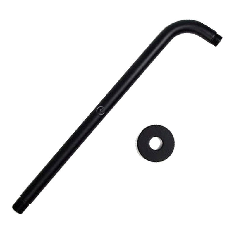 Ducha Circular Negra 18cm  Con Registro Tipo Cruceta