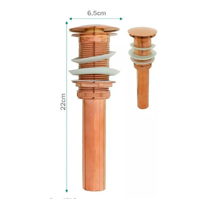 Combo Lavamanos Canoa+griferia Monoc.+push+sifon Oro Rosa