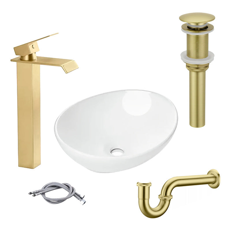 Combo Lavamanos Canoa+griferia Monoc.+push+sifon Oro Cep.gf1