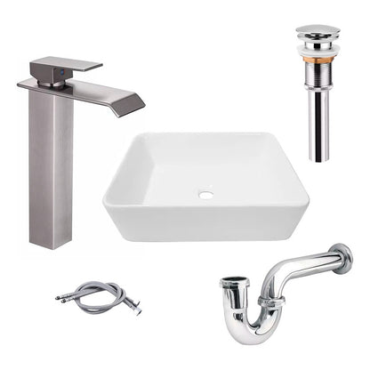 Combo Lavamanos Rectang.+griferia Monocontrol+push+sifon Gf7