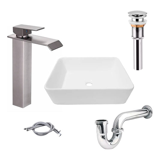 Combo Lavamanos Rectang.+griferia Monocontrol+push+sifon Gf7