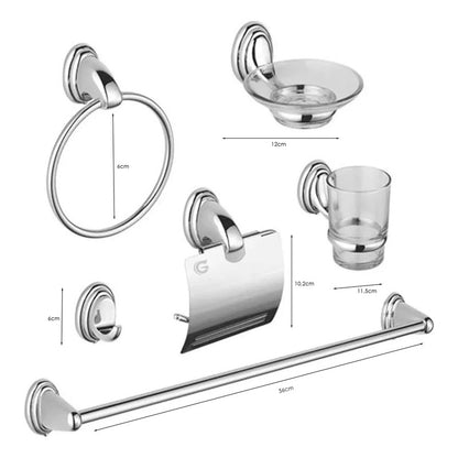 Juego De Accesorios Para Baño Cromado Colomba