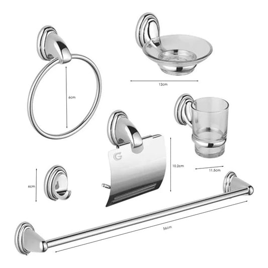 Juego De Accesorios Para Baño Cromado Colomba