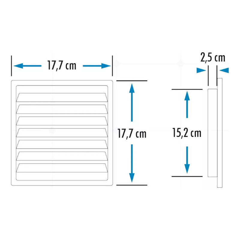 Rejilla De Ventilacion 15*15 Negra