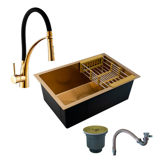 Combo Lavaplatos 60*45cm+griferia Lvp Oro Babilonia+acc