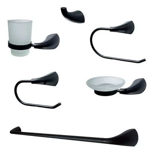 Accesorios Para Baño Negro Mate Izmir X 6 Piezas