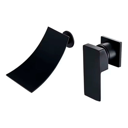 Griferia Monocontrol A Pared Tipo Cascada Negro Mate