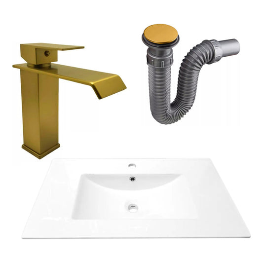 Combo Placa Lavamanos 81*46,5cm+grifo Monocontrol+push Oro7