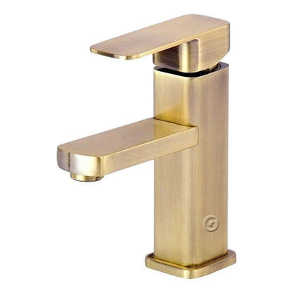 Mezclador Lavamanos Bajo Cuadrado Acabado Bronce