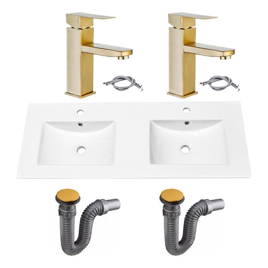 Combo Placa Doble Lavam.121*46,5cm+grifo Monoc.+push Oro1