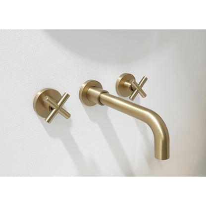 Griferia Mezclador Lavamanos Pared 8 Pulgadas Oro