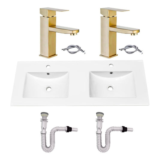 Kit Placa Doble Lavam.121*46.5cm+griferia Monoc+push Flex1