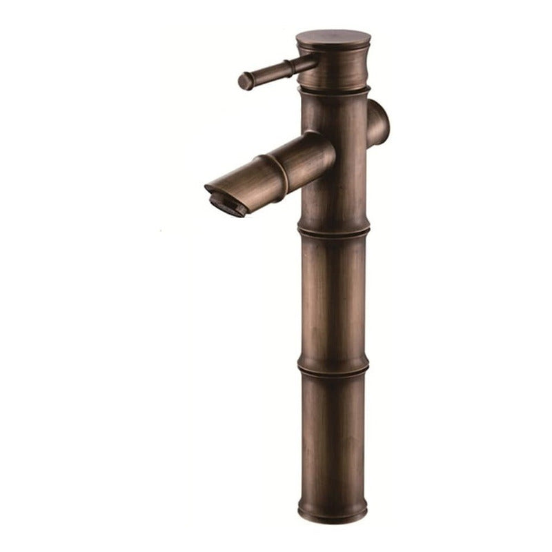 Mezclador Lavamanos Cobre Satin Brillante Alto Tipo Bamboo